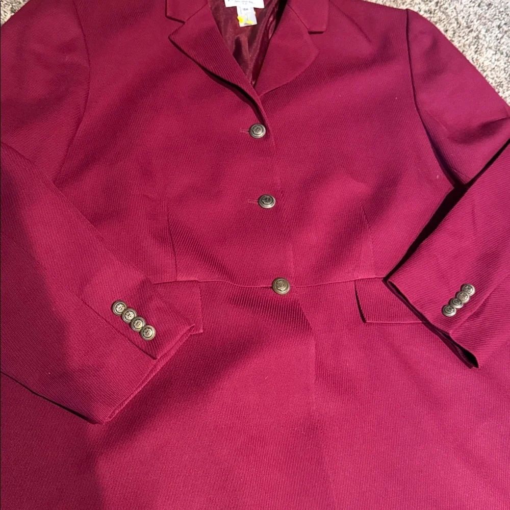 Pendleton Women's Vintage Red 3-Button Long Blazer Jacket 100% Wool size 18W - Picture 3 of 7